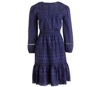 J. CREW Long Sleeve Embroidered Dress - Size 8 - Worn Once